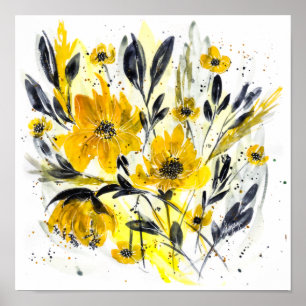 Colors of the Year Modern Watercolor Floral Poster