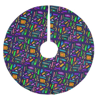 Colors & shapes pattern brushed polyester tree skirt