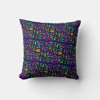 Colors & shapes pattern throw pillow