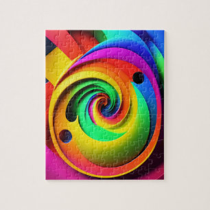 Colors Spiral Colorful 3D Abstract Geometric Jigsaw Puzzle