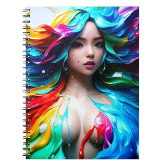 Colorsplash Anime Girl # 1 Poster Notebook