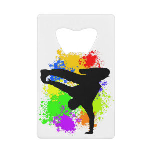 Colorsplash breakdancer credit card bottle opener
