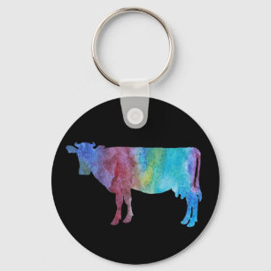 Colorwashed Cows Keychain
