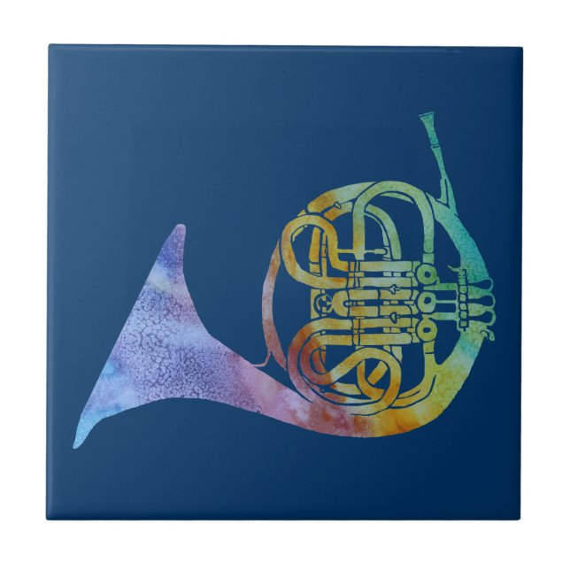 Colorwashed French Horn Tile (Front)