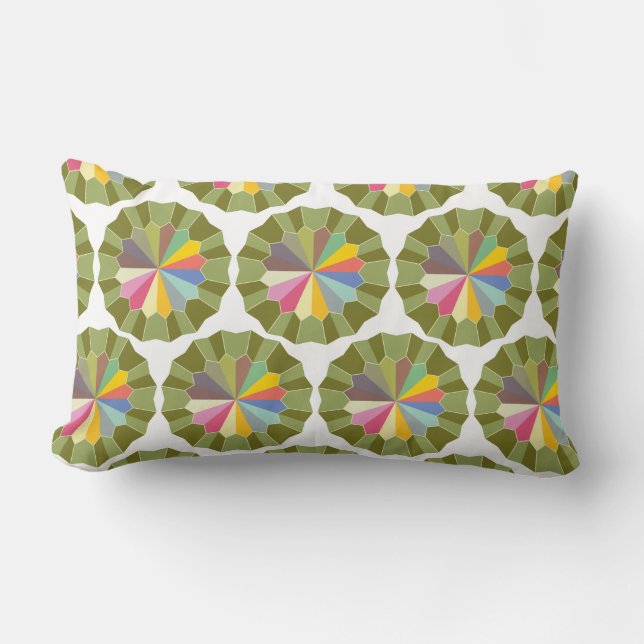 colorwheel patterned lumbar pillow (Front)