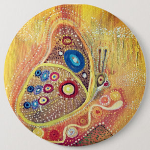 Colossal, 15.2 cm (6") Round Badge Butterfly 6 Inch Round Button