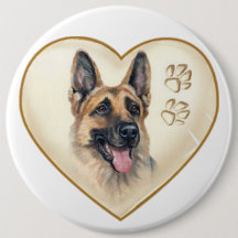COLOSSAL 6 inch German Shepherd Button Pin