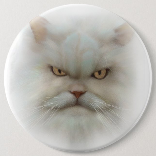 COLOSSAL 6 inch Persian Cat Button Pin (Front)