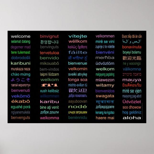 Colossal Bienvenue dans 80 langues Poster - 5 tail (Devant)