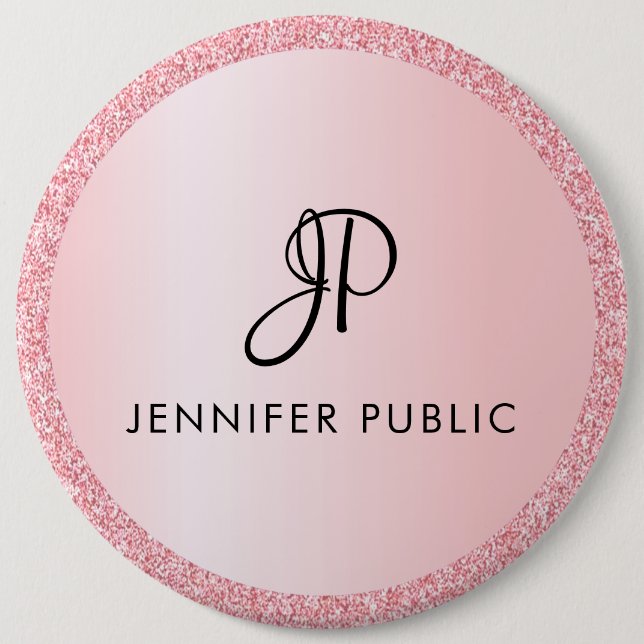 Colossal Button Custom Monogram Rose Gold (Front)