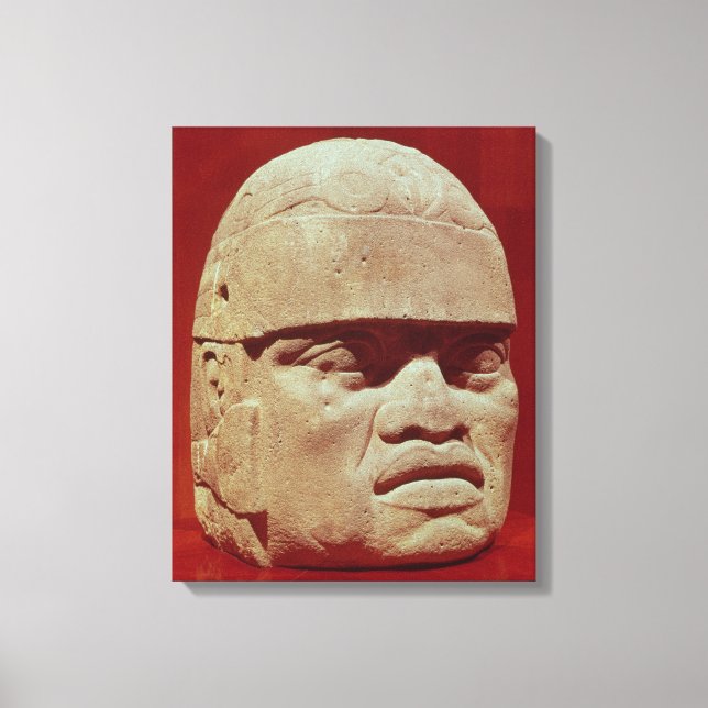Colossal head, Olmec Canvas Print (Front)