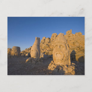 Colossal head statues of Gods guarding the 2 Postcard