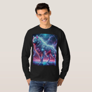 Colossal Neon Crystal Wolf Masterpiece. T-Shirt