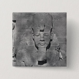 Colossal statue of Ramesses II at Abu Simbel, 1850 2 Inch Square Button