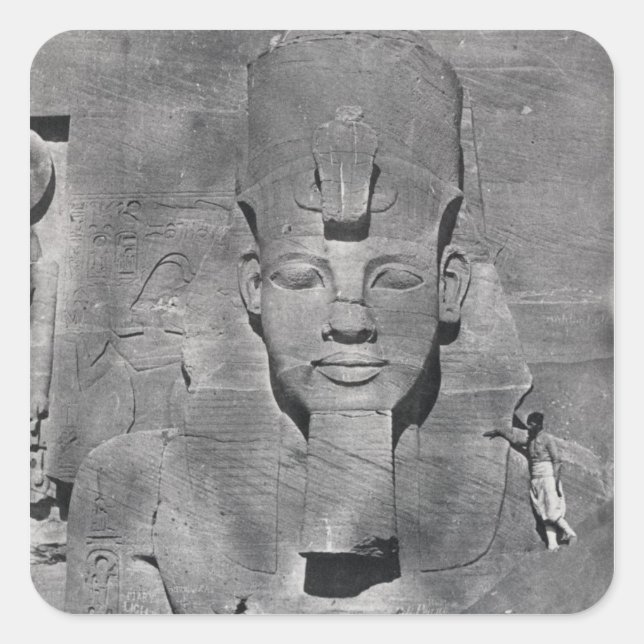 Colossal statue of Ramesses II at Abu Simbel, 1850 Square Sticker (Front)