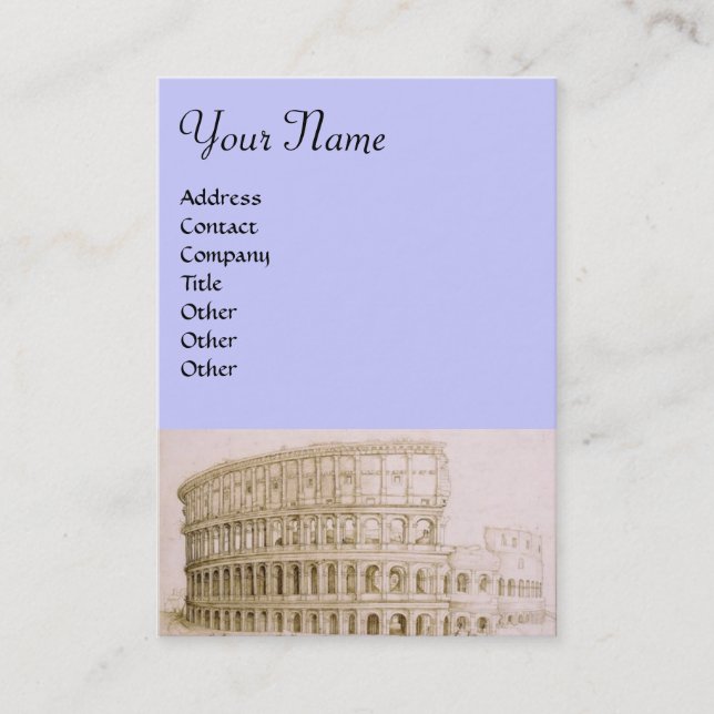 COLOSSEUM Classic Architecture,Architect Blue Business Card (Front)