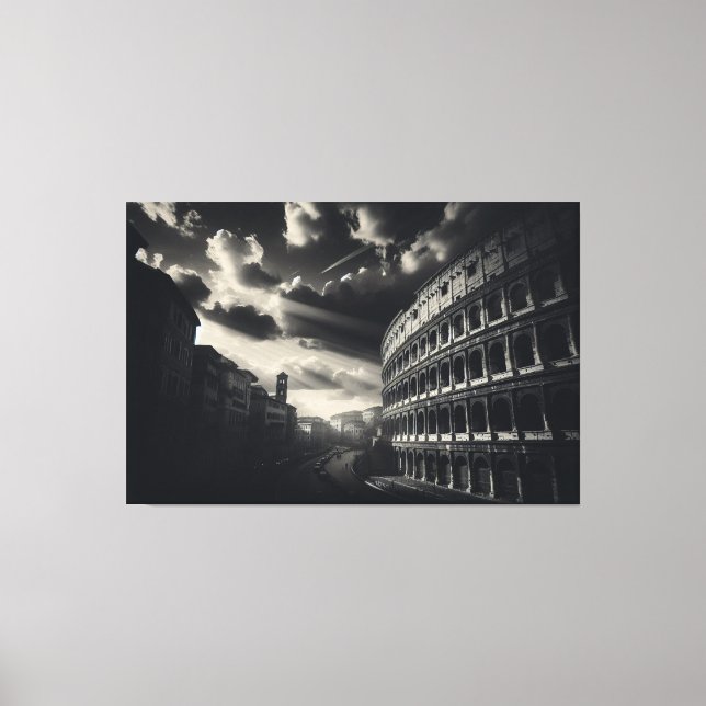 Colosseum in Black White – Timeless Roman Elegance Canvas Print (Front)