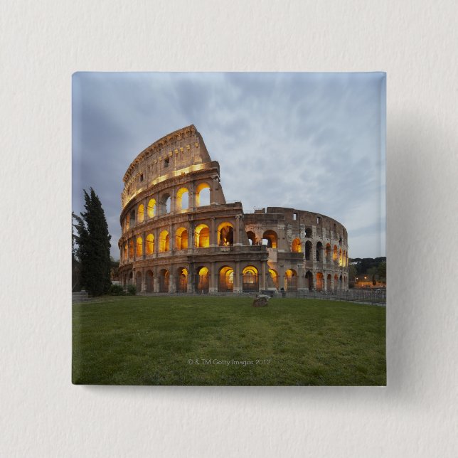 Colosseum in Rome, Italy 2 Inch Square Button (Front)