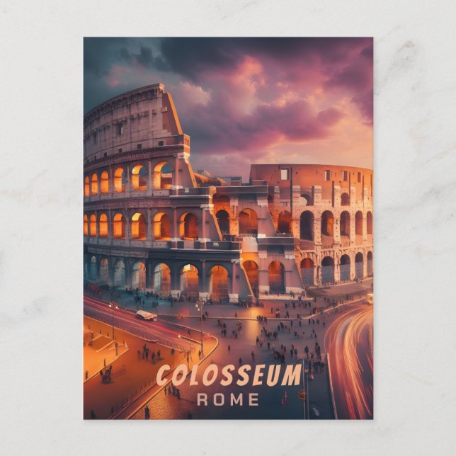 Colosseum Rome Italy Vintage Travel Postcard (Front)