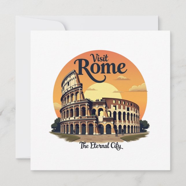 Colosseum Rome Vintage Travel Design Invitation (Front)