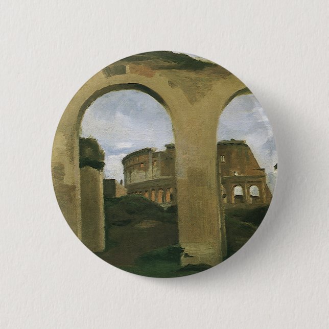 Colosseum Seen through the Arcades in Rome, Italy 2 Inch Round Button (Front)