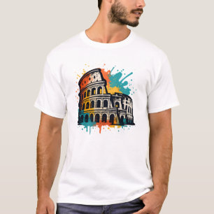 Colosseum Street Art – Colourful Rome Landmark T-Shirt