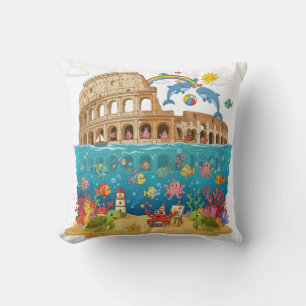 Colosseum Underwater Kingdom2: Magical Rome Sea Li Throw Pillow