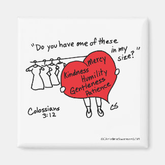 Colossians 3:12 Red Heart Magnet