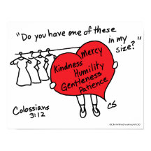 Colossians 3:12 Red Heart Poster