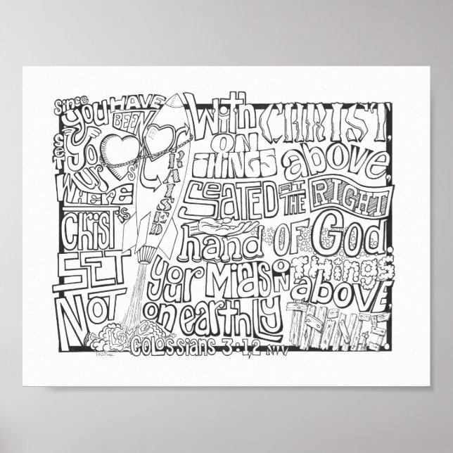 Colossians 3:12/ Scripture Colouring Verse Poster (Front)