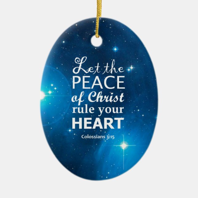 Colossians 3:15 ceramic ornament (Front)