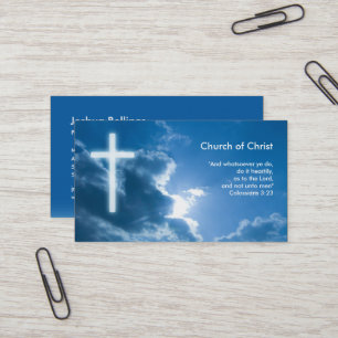 Colossians 3;23 Blue Business Card