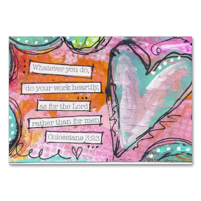 Colossians 3:23/Horizontal 3.5" x 5" Card (Front)