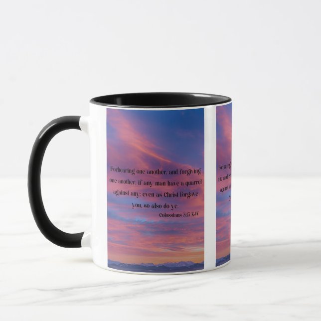 Colossiens 3:13 KJV Bible Verse Pic Mug à deux ton (Gauche)