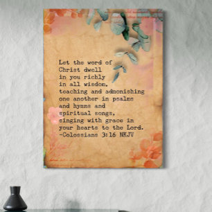 Colossiens 3:16 Peinture murale en toile 30x40