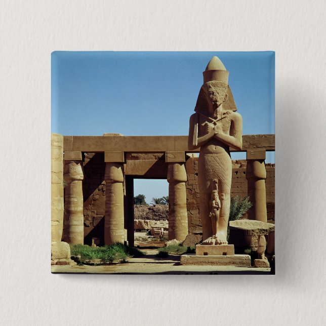 Colossus of Ramesses II: standing statue of 2 Inch Square Button (Front)