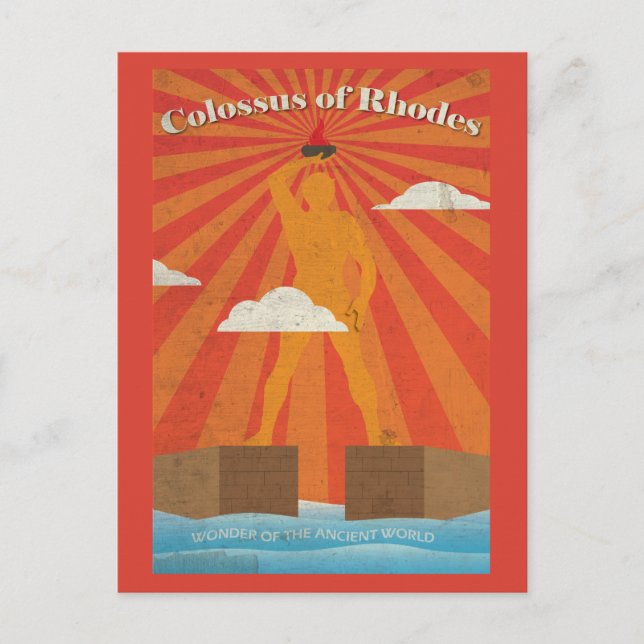 Colossus of Rhodes the Ancient Wonder Postcard (Front)