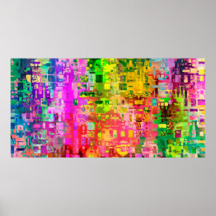 Colour abstract artifact pixel poster