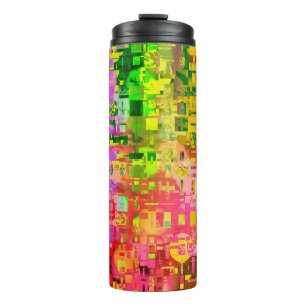 Colour abstract artifact pixel thermal tumbler