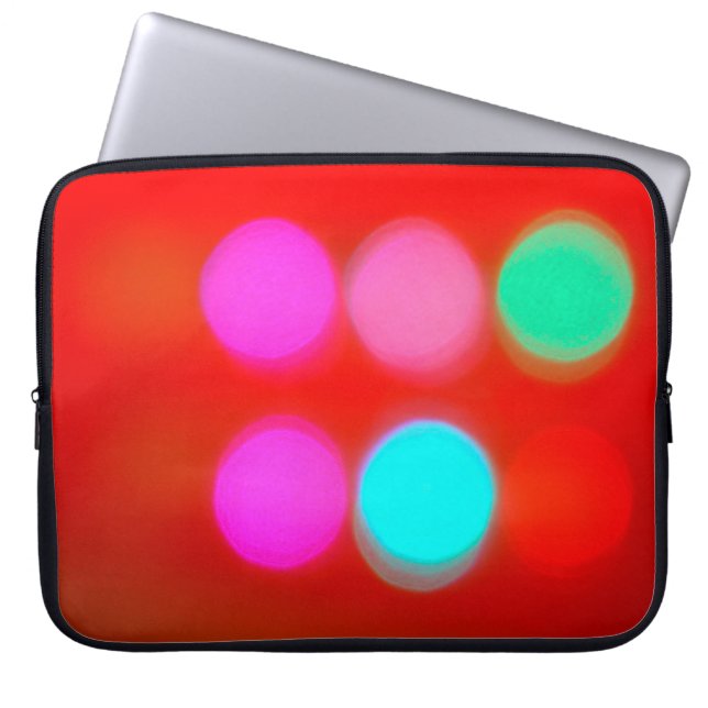 Colour Abstract Blurred red background bokeh light Laptop Sleeve (Front)