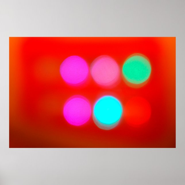 Colour Abstract Blurred red background bokeh light Poster (Front)