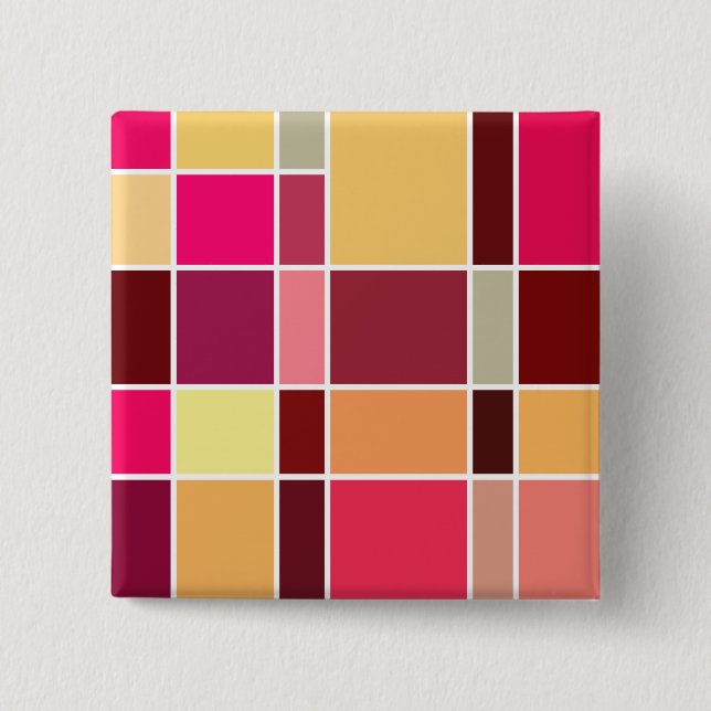 Colour Abstract Composition 2 Inch Square Button (Front)