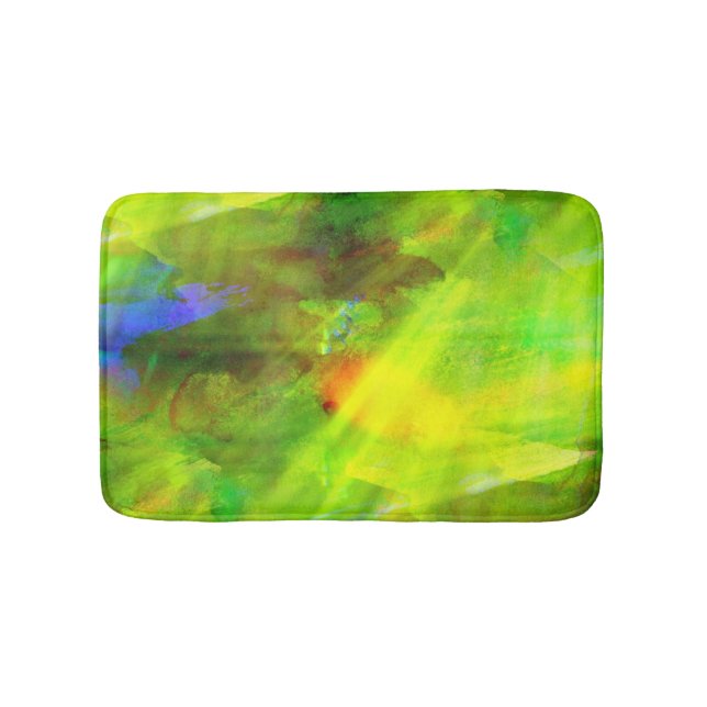 colour abstract seamless background green, yellow bath mat (Front)