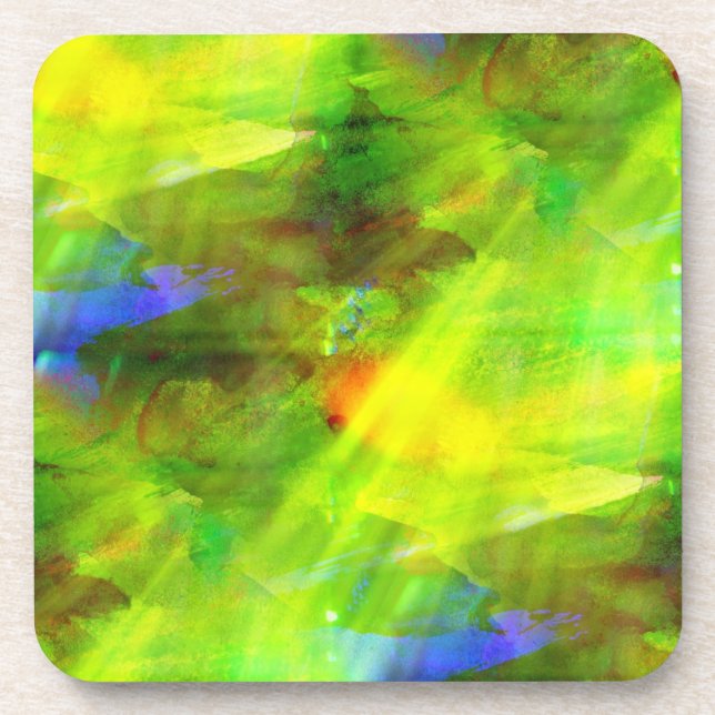 colour abstract seamless background green, yellow coaster (Front)