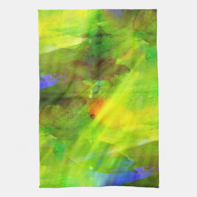 colour abstract seamless background green, yellow kitchen towel (Vertical)