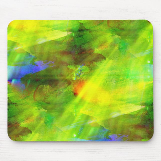 colour abstract seamless background green, yellow mouse pad (Front)