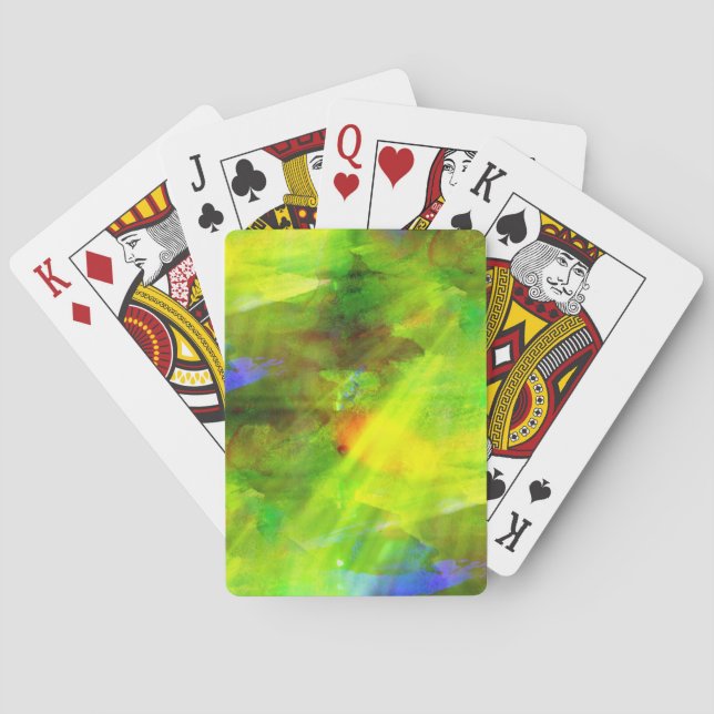 colour abstract seamless background green, yellow playing cards (Back)