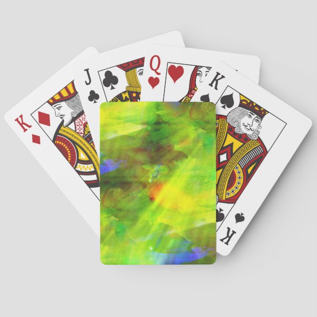colour abstract seamless background green, yellow playing cards (Back)