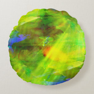 colour abstract seamless background green, yellow round pillow