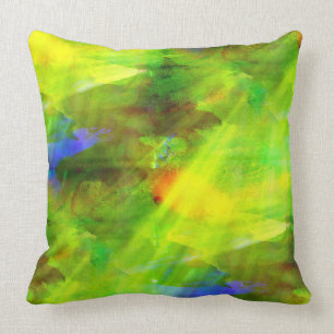 colour abstract seamless background green, yellow throw pillow